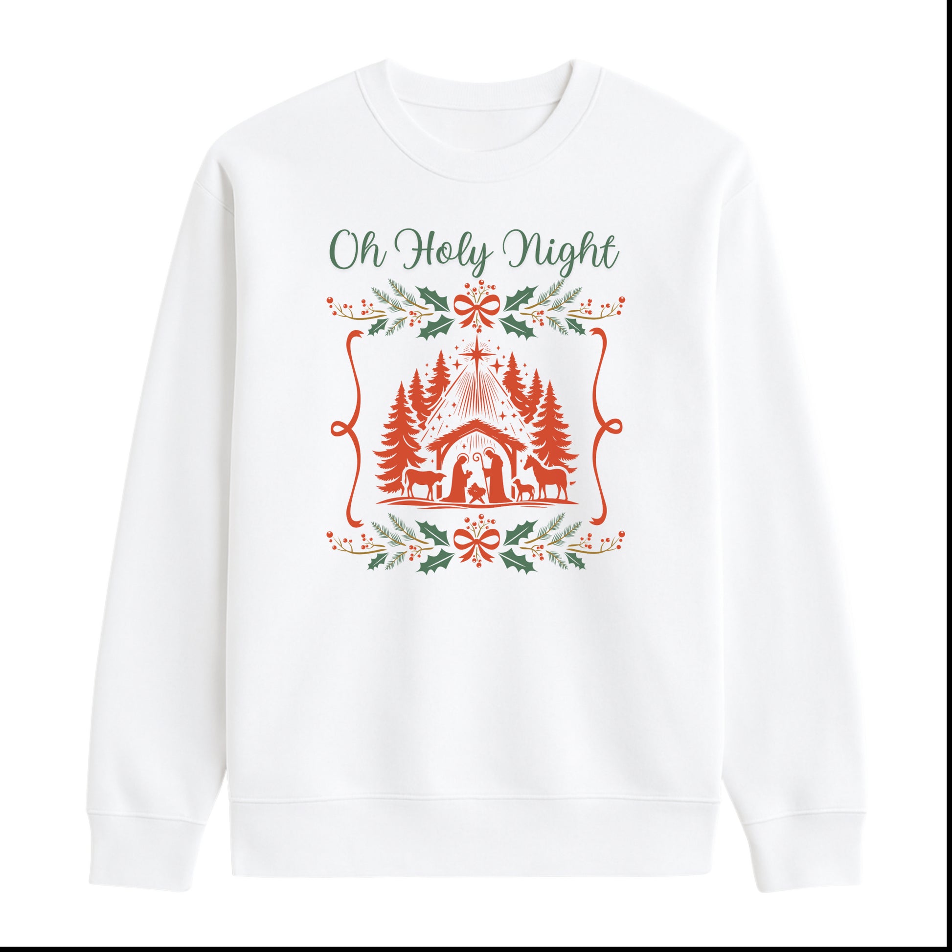 Oh Holy Night, Christmas Sweater, front view